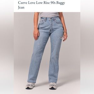 Abercrombie & Fitch Curve Love 90’s Baggy Low Rise Jeans Size 25 Short